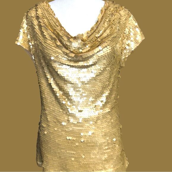 Inc gold sequined top! New - Picture 3 of 11